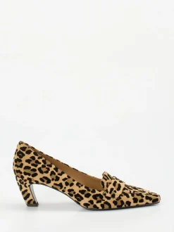 Andrea Puccini – Loafer-Pumps aus Veloursleder Leo-Print