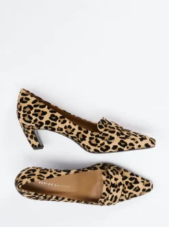 Andrea Puccini – Loafer-Pumps aus Veloursleder Leo-Print