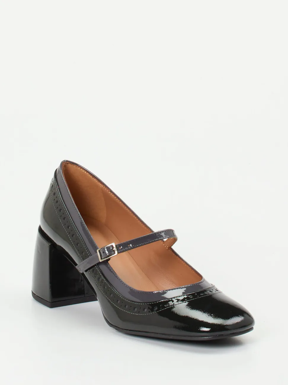Andrea Puccini – Mary Jane Pumps aus Lackleder Schwarz
