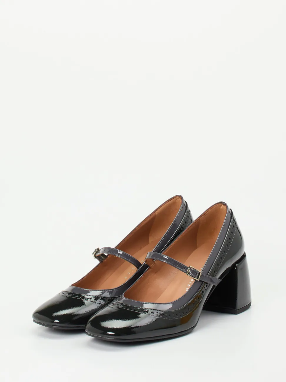 Andrea Puccini – Mary Jane Pumps aus Lackleder Schwarz