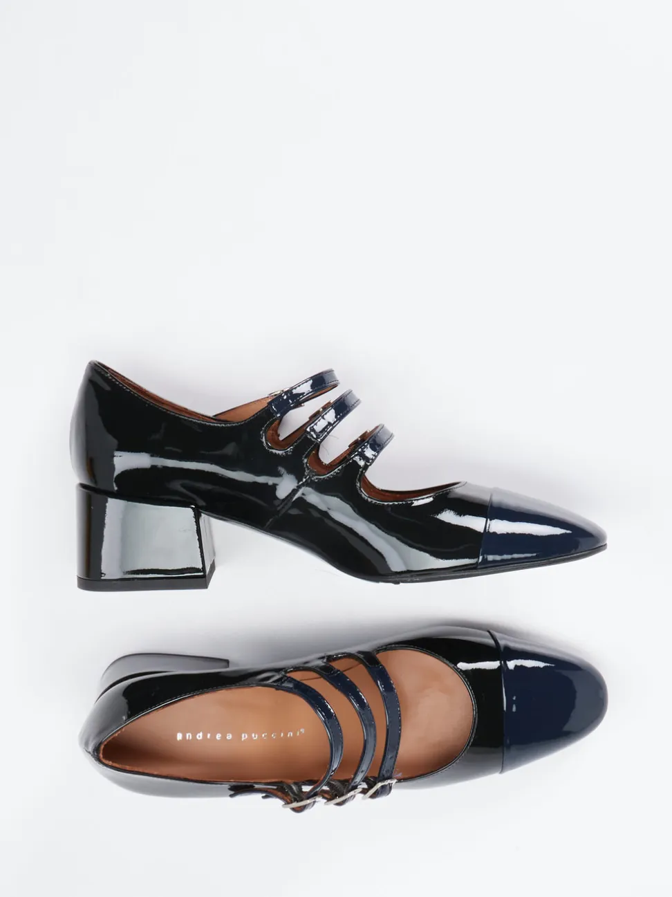 Andrea Puccini – Mary Jane Pumps aus Lackleder schwarz