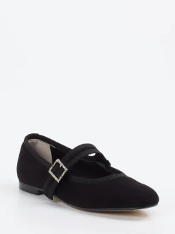 Andrea Puccini – Mary-Jane-Ballerinas aus Kalbleder Schwarz