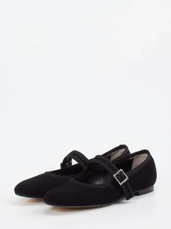 Andrea Puccini – Mary-Jane-Ballerinas aus Kalbleder Schwarz