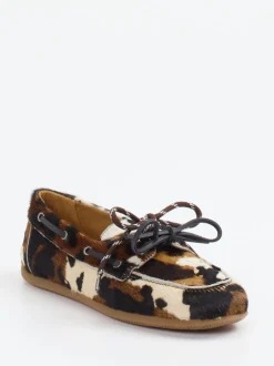 Andrea Puccini – Mokassin aus Fellimitat mit Animal Print