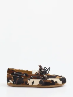 Andrea Puccini – Mokassin aus Fellimitat mit Animal Print