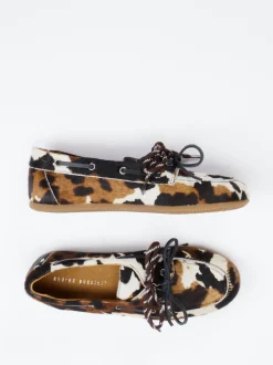 Andrea Puccini – Mokassin aus Fellimitat mit Animal Print