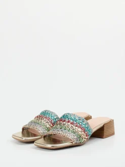 Andrea Puccini – Mules aus Metallicleder multicolor