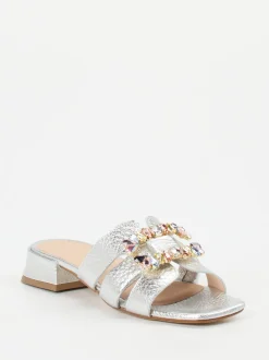 Andrea Puccini – Mules aus Metallicleder silber