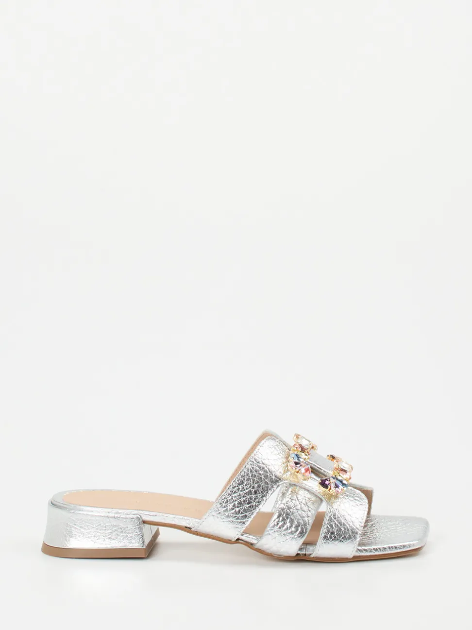 Andrea Puccini – Mules aus Metallicleder silber