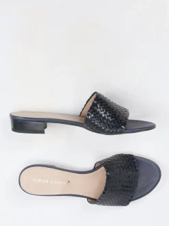 Andrea Puccini – Mules aus Flechtleder in Schwarz