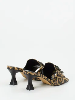 Andrea Puccini – Mules aus geprägtem Leder Leoprint