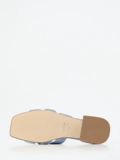 Andrea Puccini – Mules aus Veloursleder in Denim-Optik