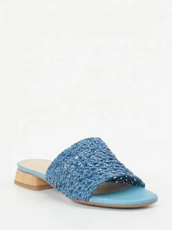 Andrea Puccini – Mules aus Flechtleder in Blau