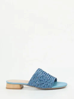 Andrea Puccini – Mules aus Flechtleder in Blau