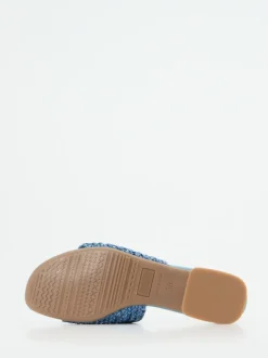 Andrea Puccini – Mules aus Flechtleder in Blau
