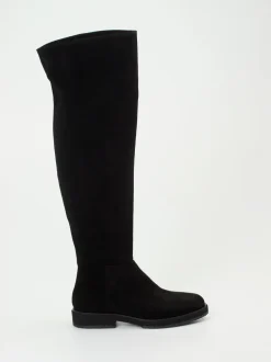 Andrea Puccini – Overkneestiefel aus Veloursleder Schwarz