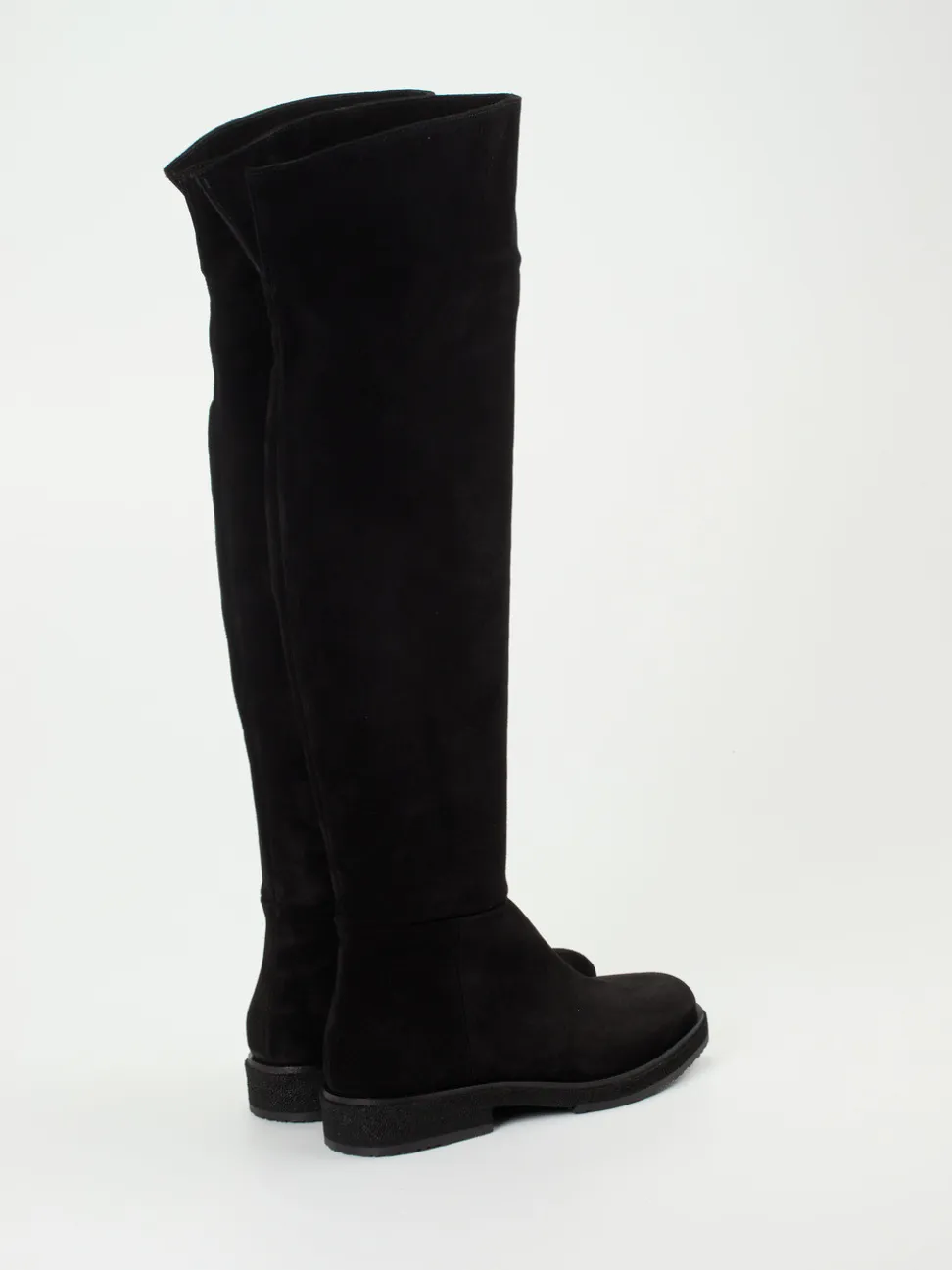Andrea Puccini – Overkneestiefel aus Veloursleder Schwarz
