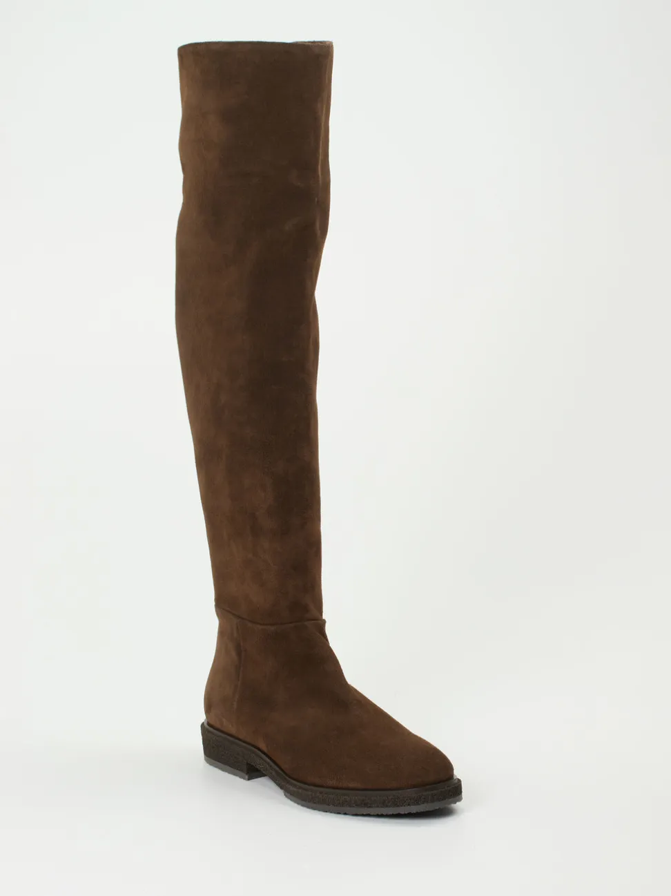 Andrea Puccini – Overknee-Stiefel aus Veloursleder braun