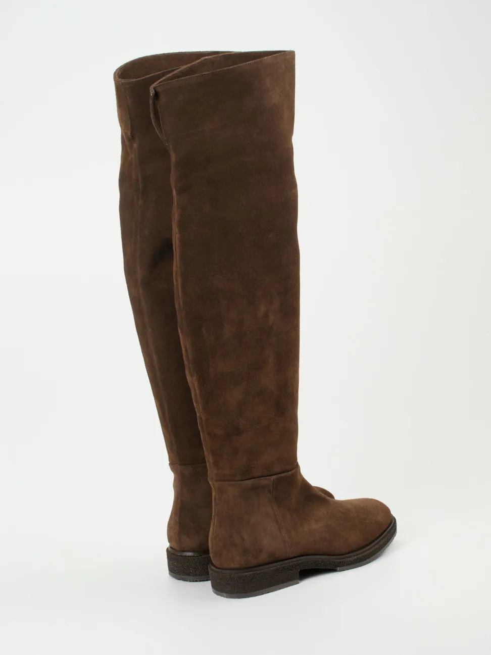 Andrea Puccini – Overknee-Stiefel aus Veloursleder braun