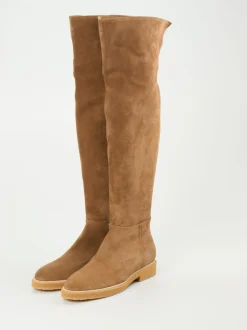 Andrea Puccini – Overknee-Stiefel aus Veloursleder Braun