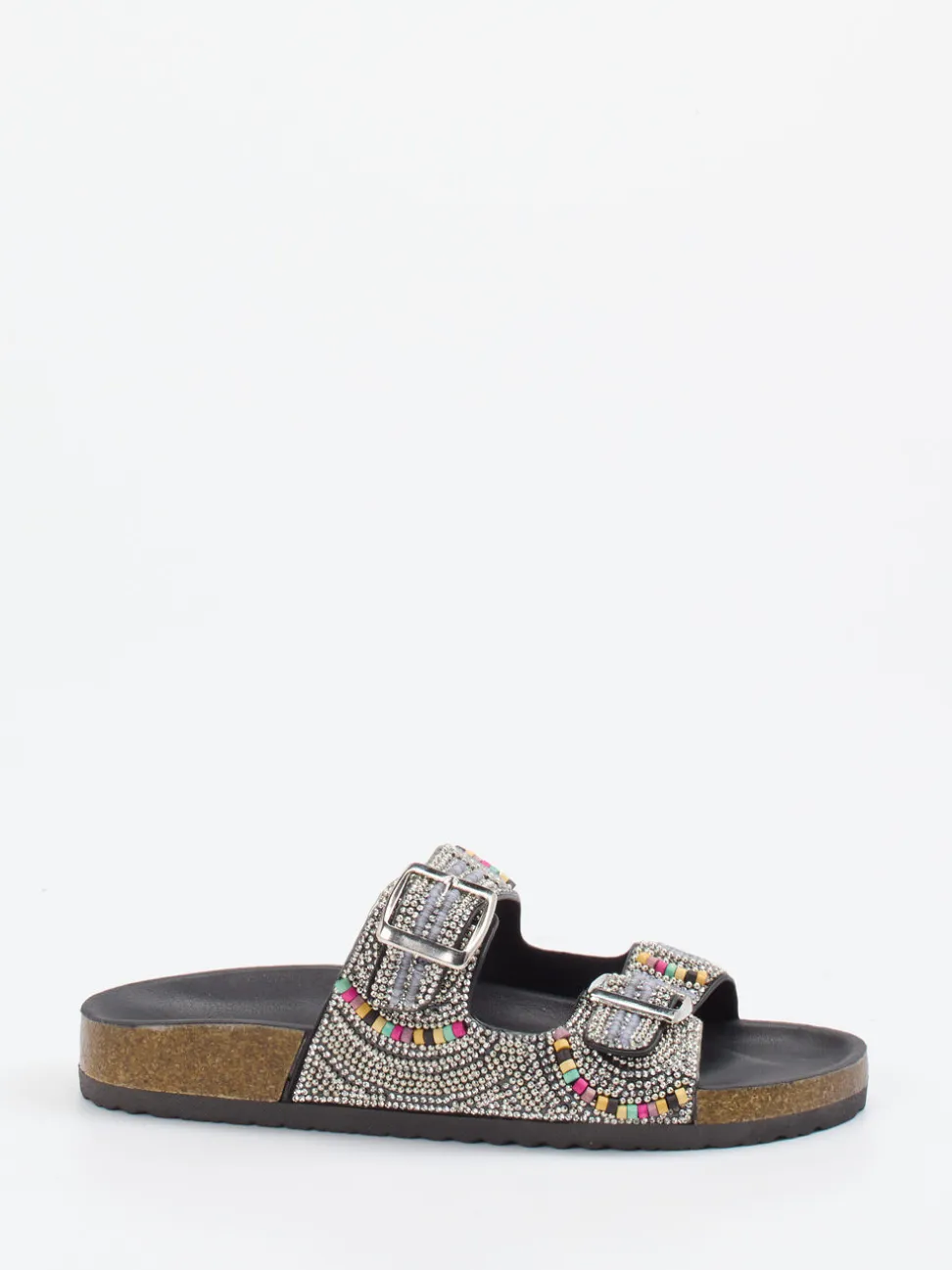 Andrea Puccini – Pantoletten aus Metallicleder Schwarz