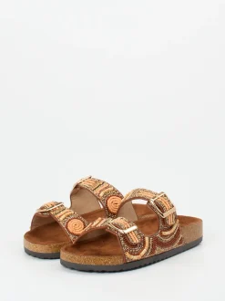 Andrea Puccini – Pantoletten aus Metallicleder Braun