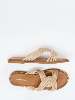 Andrea Puccini – Pantolette aus Metallic in Rosa