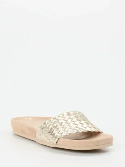Andrea Puccini – Pantolette aus Metallicleder goldfarben