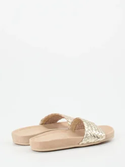 Andrea Puccini – Pantolette aus Metallicleder goldfarben