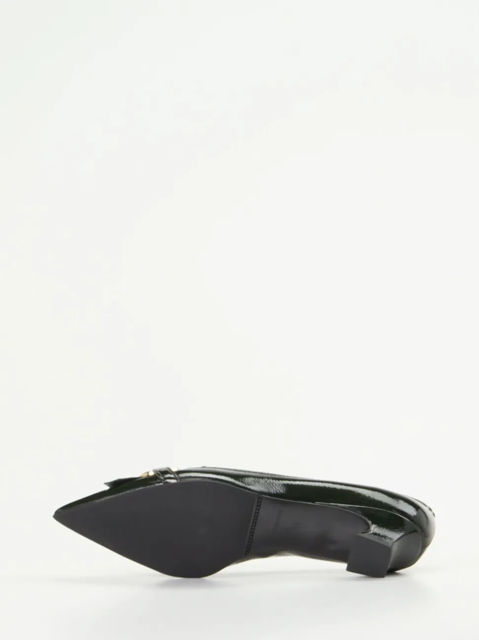 Andrea Puccini – Pumps aus Lackleder in Tannengrün