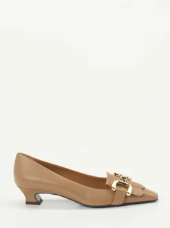 Andrea Puccini – Pumps aus Lammleder in Beigebraun
