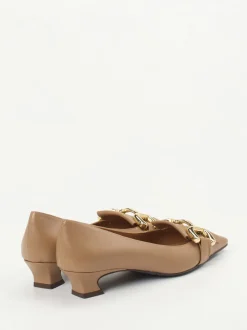 Andrea Puccini – Pumps aus Lammleder in Beigebraun