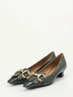 Andrea Puccini – Pumps aus Lammleder in Tannengrün