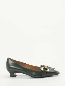 Andrea Puccini – Pumps aus Lammleder in Tannengrün