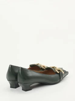 Andrea Puccini – Pumps aus Lammleder in Tannengrün