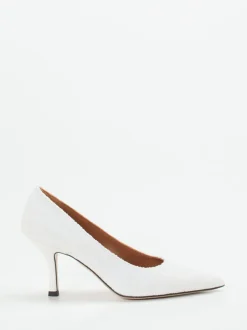 Andrea Puccini – Pumps aus Metallicleder Weiß