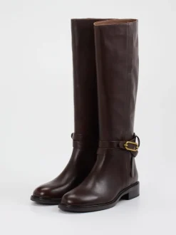 Andrea Puccini – Reitstiefel aus Glattleder Dunkelbraun