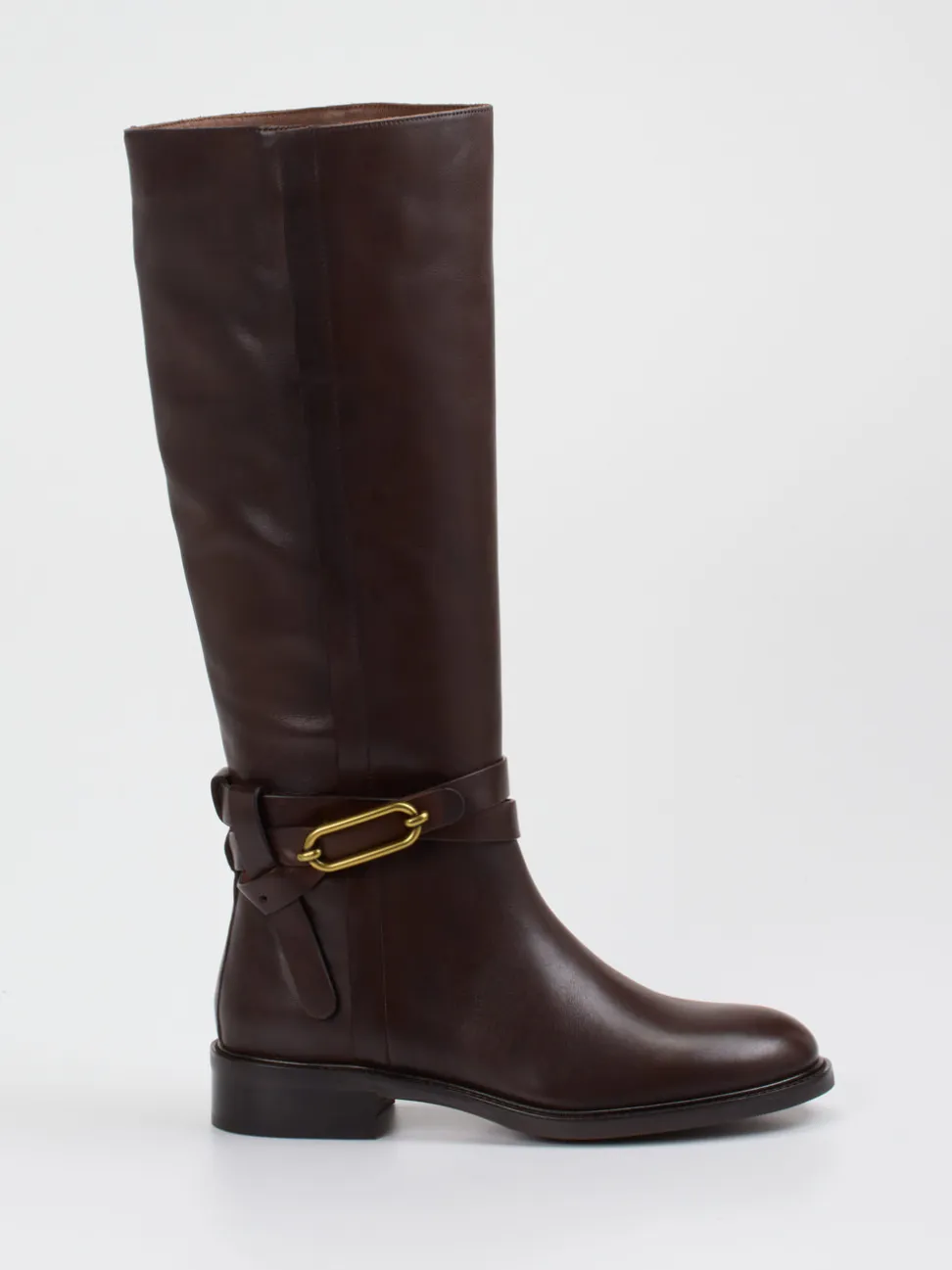 Andrea Puccini – Reitstiefel aus Glattleder Dunkelbraun
