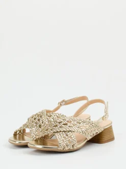 Andrea Puccini – Riemchensandale aus Metallicleder goldfarben