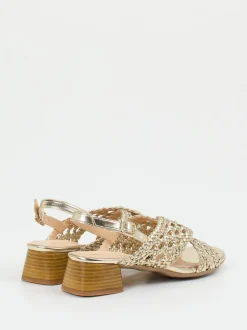 Andrea Puccini – Riemchensandale aus Metallicleder goldfarben