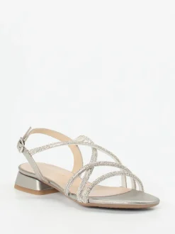 Andrea Puccini – Riemchensandale aus Metallic silber