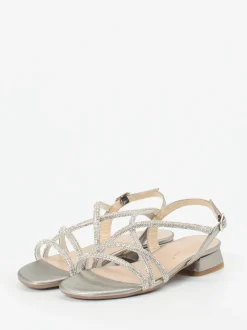 Andrea Puccini – Riemchensandale aus Metallic silber