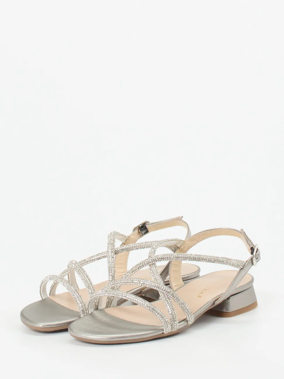 Andrea Puccini – Riemchensandale aus Metallic silber