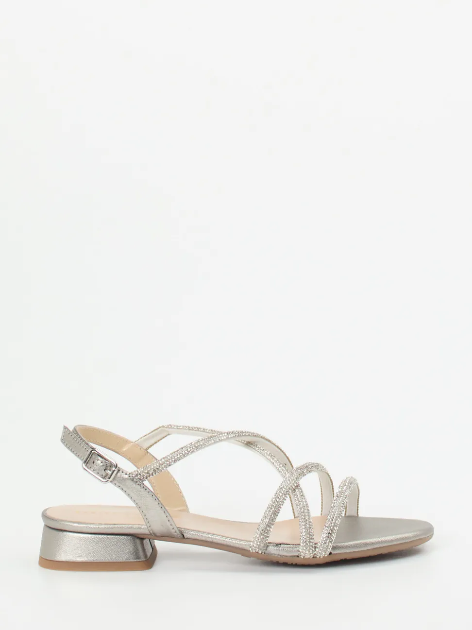 Andrea Puccini – Riemchensandale aus Metallic silber