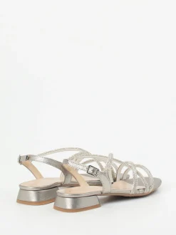 Andrea Puccini – Riemchensandale aus Metallic silber