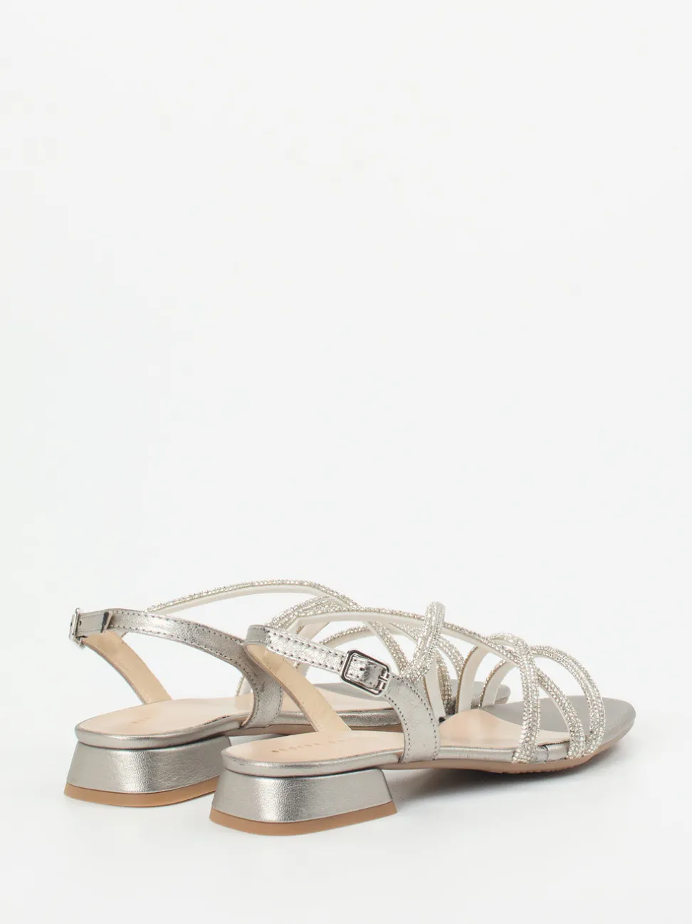 Andrea Puccini – Riemchensandale aus Metallic silber