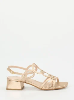Andrea Puccini – Riemchensandale aus Metallicleder gold