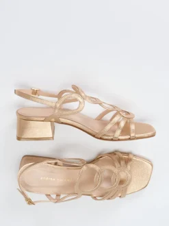 Andrea Puccini – Riemchensandale aus Metallicleder gold