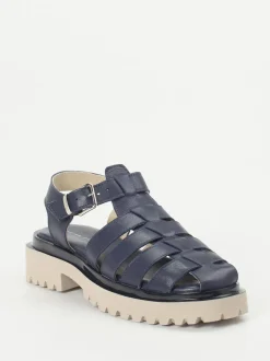 Andrea Puccini – Sandalen aus Lammleder Dunkelblau