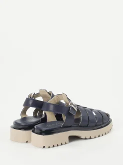Andrea Puccini – Sandalen aus Lammleder Dunkelblau